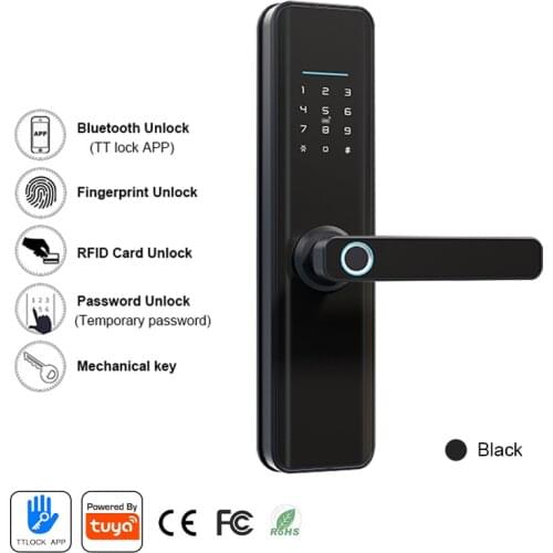Eseye Tuya Smart Lock Waterproof Security Fingerprint Wifi APP Support the Anti-Peeping Virtual Password Door Lock For Home