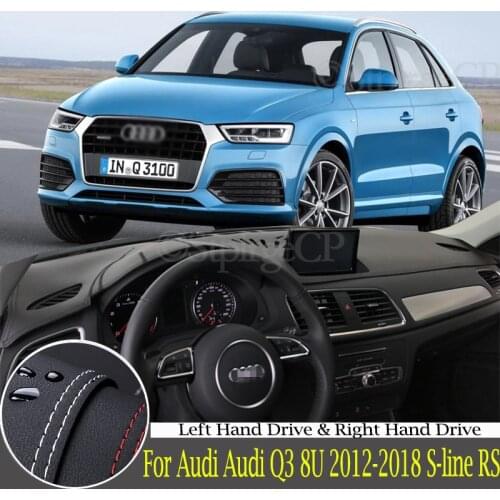 High-quality leather instrument panel protection pad and light-proof pad for Audi Q3 8U 2012-2018 S-line car styling accessories