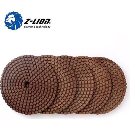 Z-LION 50pcs Copper polishing pad 4" 100mm Diamond Polishing disc for stone surface Grinding Concrete tools