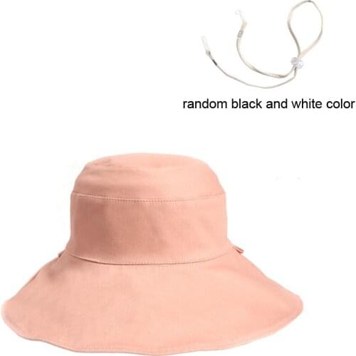 Women Hiking Double Side Portable Sunshade With Chin Strap Wide Brim Bucket Hat Fashion Spring Summer Foldable Durable Travel