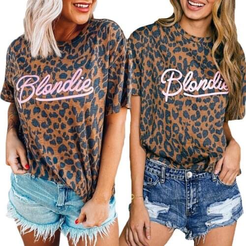 Blondie Letter Print T Shirt Women Short Sleeve O Neck Loose Tshirt Summer Women Tee Shirt Tops Camisetas Mujer