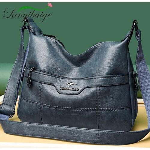 Ladies Soft Leather PU Leather Solid Color Simple Shoulder Bag Fashion Retro Small Handbag High Quality New Messenger Bag