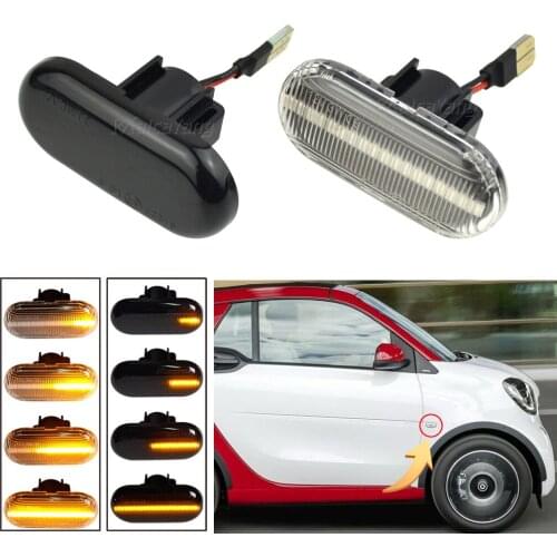 1Pair LED Dynamic Signal Side Marker Light For Dacia Duster Dokker Lodgy Renault Megane 1 Clio1 2 KANGOO ESPACE Smart Fortwo 453