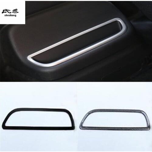 1PC ABS Carbon Fiber Grain Rear Car Door Armrest Decoration Cover For 2013-2018 Mitsubishi OUTLANDER