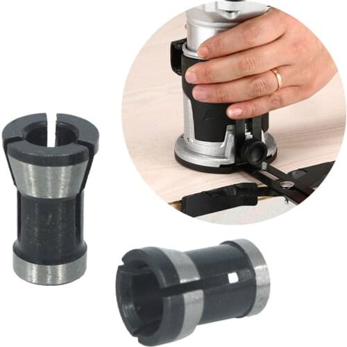 1 PC Electric Wood Router Collet Chuck 6mm 6.35mm 8mm High Precision Adapter for Woodworking Trimming Machine Milling Cutter