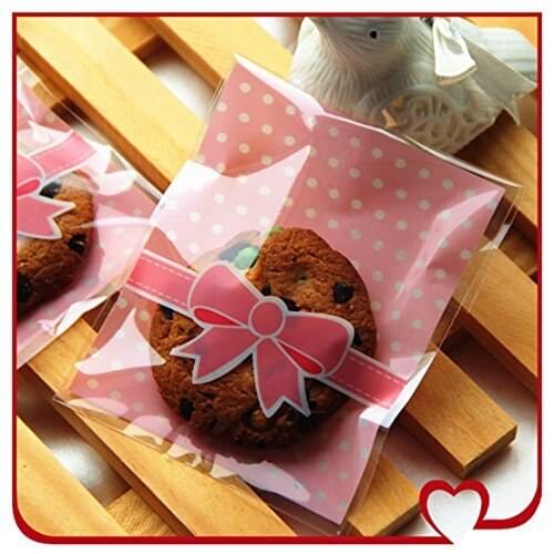 100 pcs Christmas Candy Cookie Gift Bag Self Stand Holders Bake Biscuit Hand Made DIY Jewelry Plastic Packaging Bags