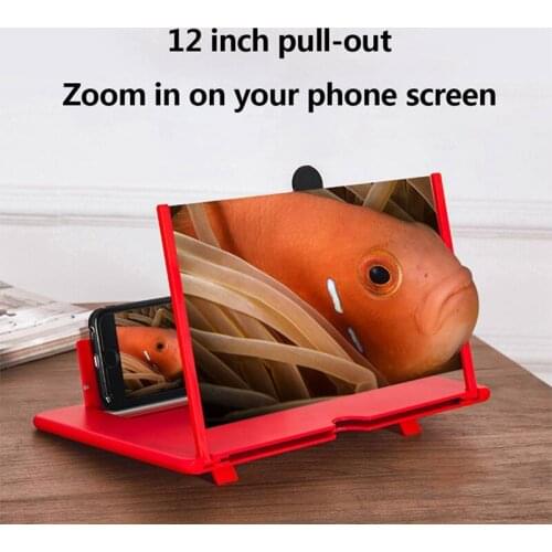 3D Mobile Phone Screen Magnifier HD Video Amplifier Stand Bracket with Movie Game Magnifying Folding Phone Desk Holder 12 inch