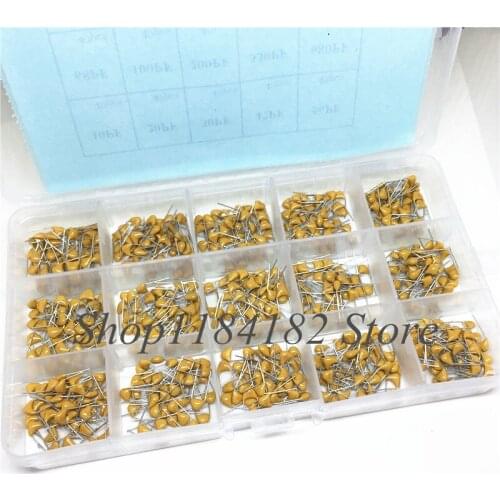 600pcs 15 Value Ceramic Capacitor Set 50v 104 Multi-layer Assortment Box 10pf To 100nf Electronic Components Capacitor Kit switc