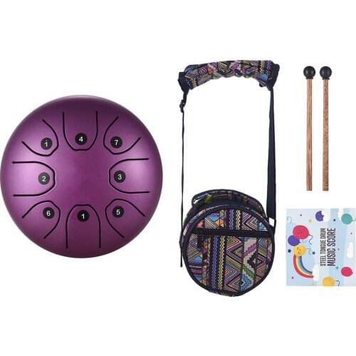 US IN STOCK 5.5 Inch Tongue Drum Mini 8-Tone Steel Tongue Drum C Key with Drum Mallets Percussion Instrument ship within 24hours