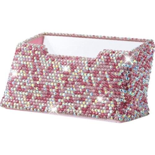 Car Card Holder Stand Shiny Organizer Storage Box Luxury Display Pocket Case Automobile Interior Accessories