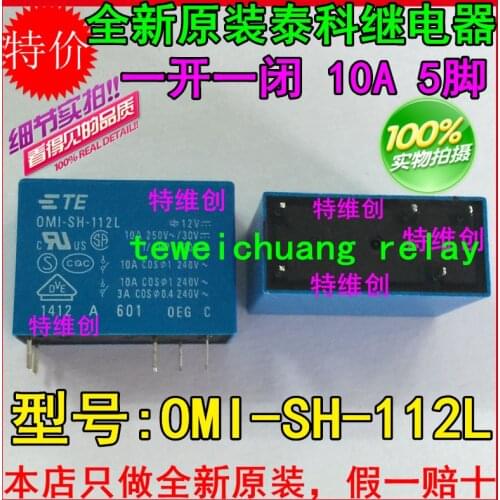 Free Shipping 100% new original relay 10pcs/lot OMI-SH-112L 5PIN Converted 10A HRMH-S-DC12V-C