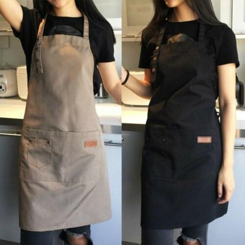 Canvas waterproof apron Korean cotton denim anti-foam flame retardant strap barista restaurant gardening overalls