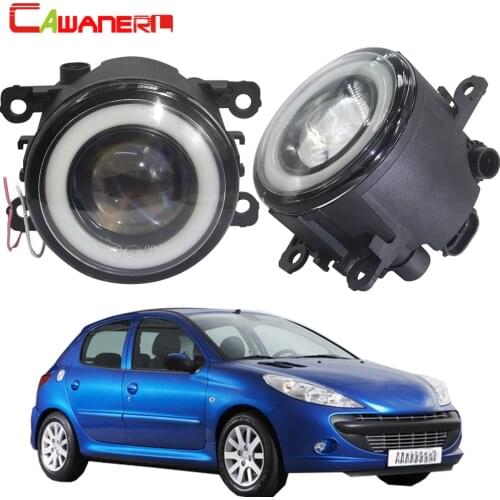 Cawanerl For Peugeot 207 2006-2012 Car H11 30W LED Fog Light COB Angel Eye Daytime Running Light DRL 3000LM 12V 2 Pieces