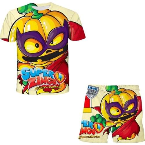 Children Super Zings Clothing Sets New Design 2021 Spring Summer Girls Clothes Short Sleeve T-shirts+shorts Suits Boys Clothes