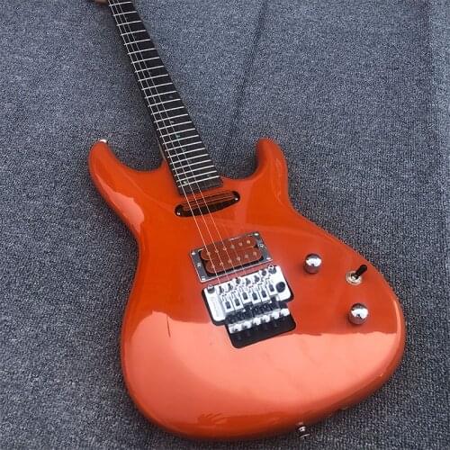 Factory direct 6 electric guitar, orange paint, neck maple peach blossom core 3 spell, double shake vibrato bridge