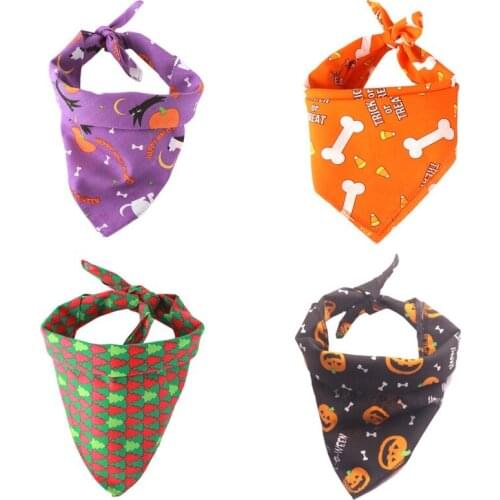 Halloween Pet Dog Bib Collar Lead Dog Bandana Necklace Cat Tie Scarf Neckerchief Cat Dog Accessories Pet Products