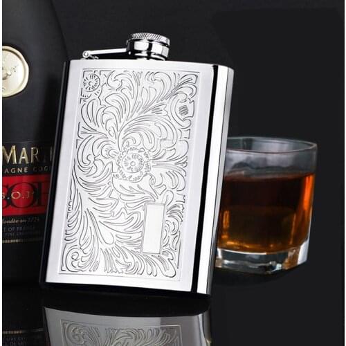 Quality hip flask 8oz portable stainless steel 304 whisky flask metal wine pot pocket Alcohol bottle metal 220ml whiskey