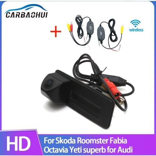 Car Trunk Handle Backup wireless Rear View Camera for Skoda Roomster Fabia Octavia Yeti superb for Audi Night Vision high qualit