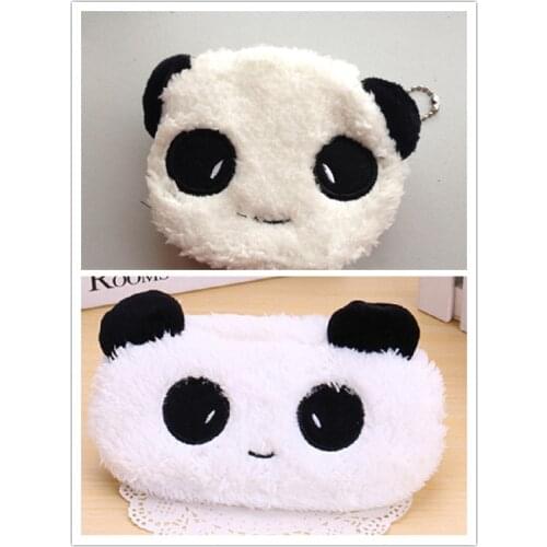 Kawaii Panda NEW 20CM Plush Coin Bag Pouch , 10CM Fluffy Panda Keychain Coin Purse BAG Pouch Wallet Case