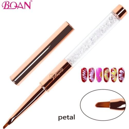 BQAN Rose Gold Nail Brush Nail Art Petal Brush Painting Brushes Gradient UV Gel Crystal Acrylic Drawing Pen Manicure Tools