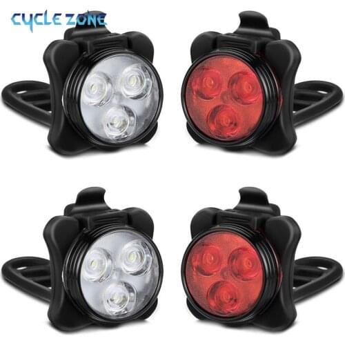 Bike Lights Set LED Bicycle Lights 4 Mode Options IPX4 Waterproof Front and Rear Lamp Easy to Install for Men Women MTB Cycling