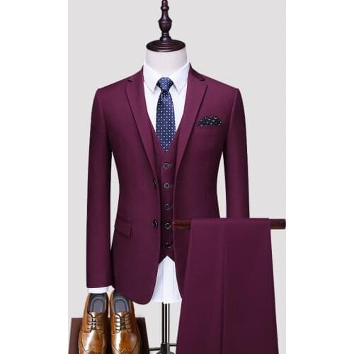 Suit + vest + pants)Men three-piece suit/Mens business casual wedding dress/ wedding suits for men / /bridegroom suits wedding