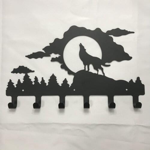 Wolf Shaped Metal Mask Hook Coat/Hat/Bag Wall Hanger Animal Coat Hooks Cartoon Home Improvement Decoration