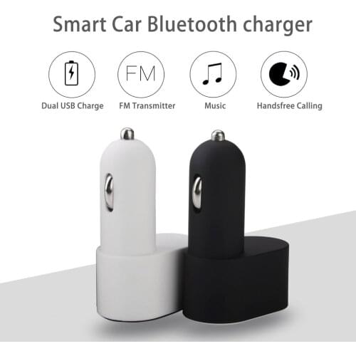 Multifunctional Smart Car Charger Dual USB MP3 Music Player Support FM Radio Hands Free Calling Adapter