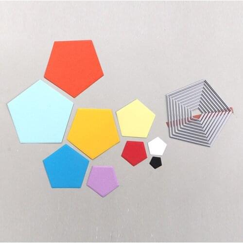 DUOFEN METAL CUTTING DIES pentagon frames set stencil DIY Scrapbook Paper Album 2019 new