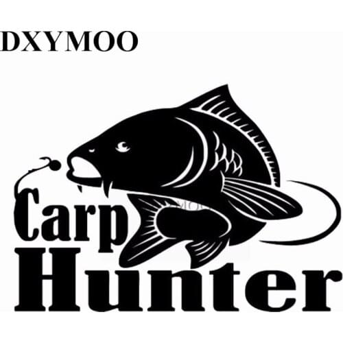 Fisherman Carp Hunter Car Sticker Bumpers Go Fishing Whole Body Window Rear Windshield Vinyl Decals 20.5x14.3cm