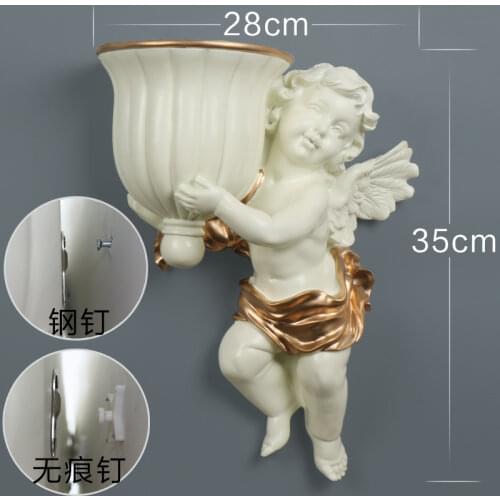 European Style Wall Decoration Creative Wall Hanging Vase Home Gardening Decoration TV Background Wall Angel Ornaments