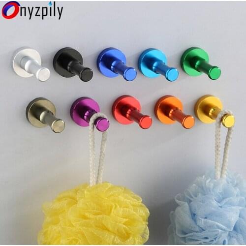 Wall Hook Clothes Hanger Candy Sugar Colorful Bathroom Kitchen Towel&Clothes Coat Aluminum Robe Hooks Bathroom Accessory