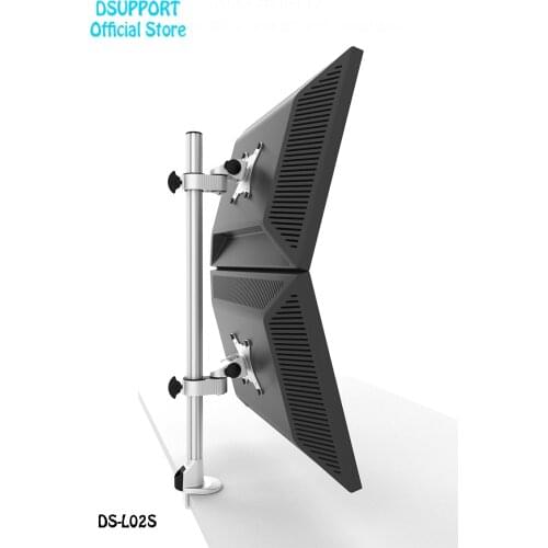 Desktop Aluminum Alloy 14-24 inch Dual Monitor Holder Stand Full Motion UP and Down LED LCD Display Monitor Mount Support L02S