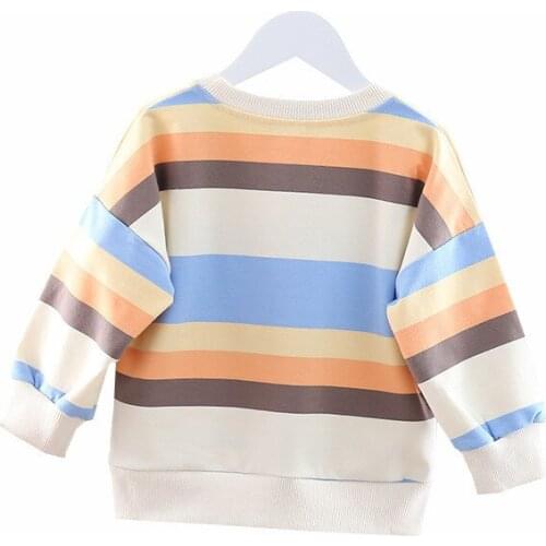 New Spring Autumn Baby Clothes Children Fashion Boys Girls Striped T Shirt Kids Infant Cotton Clothing Toddler Casual Tracksuits
