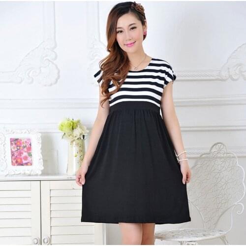 Wholesale Striped Casual Maternity Dresses Pregnant Summer Clothes For Pregnancy Women Frocks