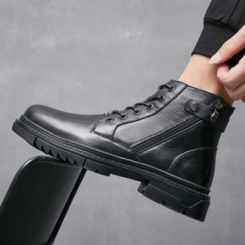 Autumn And Winter Shoes Top Quality Men Boots Natural Leather Waterproof Bussiness Snow Boots Genuine Leather Boot