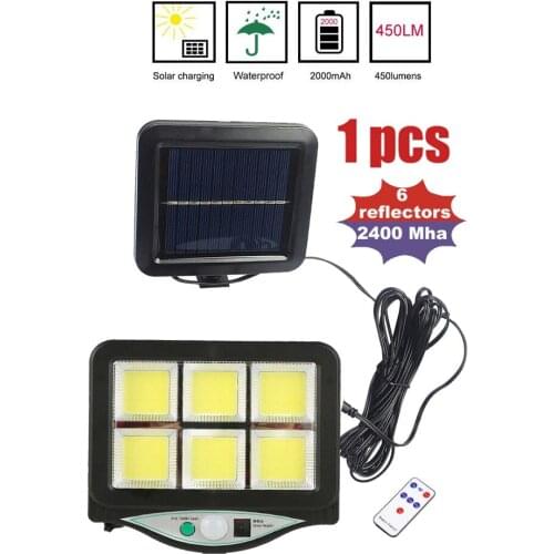 Seperable Solar LED Light Outdoor Street Wall Lamp Human Body Induction motion sensor Wireless Waterproof remote indoor 5M cable