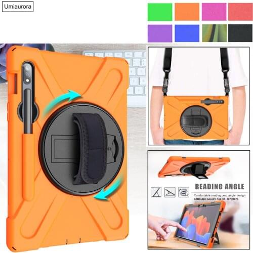 For Samsung Tab S7 FE Plus 12.4 SM T975 Heavy Duty Rugged Shockproof Case 360 Rotating Kickstand Cover for Tab S7 T870 T875 11"