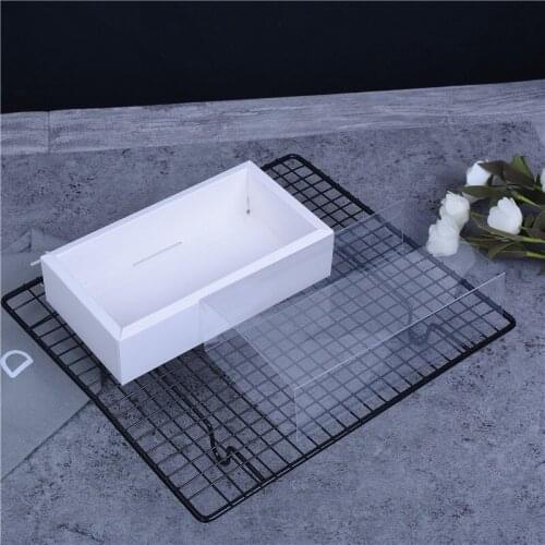 PVC Transparent Clear Cake Biscuit Box Candy Box Drawer Gift Storage Box Handmade Packing Boxes With Thank You