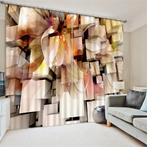 Customized Flower pattern Luxury 3D Blackout Window Curtain Drapes For Living room Bed room Hotel Wall Tapestry Cortinas