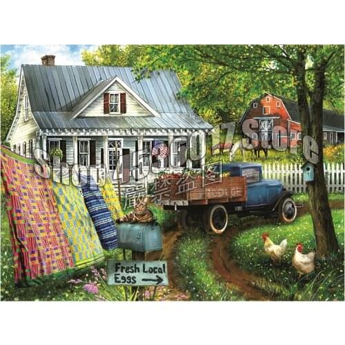 Countryside Living Diamond Painting Cross Stitch Diamond Embroidery 5D Diy Diamond Mosaic Sewing Farm Full Rhinestones Gift Art