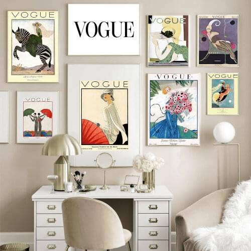 Vintage Magazine Cover Poster Nordic Canvas Painting Fashion On The Wall Art Print Modern Picture For Living Room Home Decor