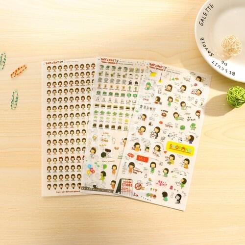 1set BZNVN Happy Japanese Chick cute Korean stationery transparent DIY photo diary hand Sticker Books cartoon stickers