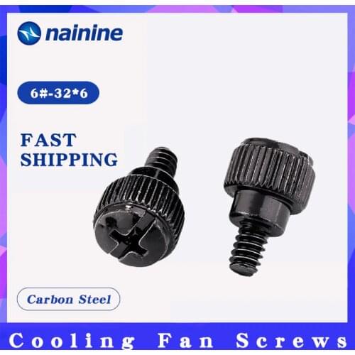10Pcs 6#-32*6 Thread Teeth Computer PC Case Cooling Fan Toolless Adjustment Screw Thumbscrews Thumb Screw M3.5 HW110