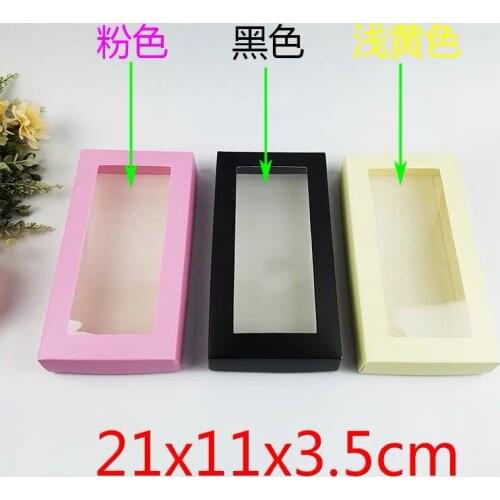 10PCS Recyclable Paper Box With Clear Window Gift Jewelry Packaging Box Panty Socks Storage Wallet Box