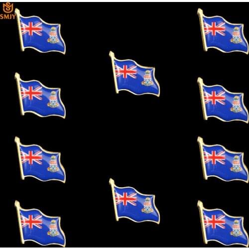 10PCS Cayman Islands Flag Pins Fashion Suit Tie Patriot Travel Backpack Butterfly Buckle Lapel Brooch Badge Pin Jewelry Gift
