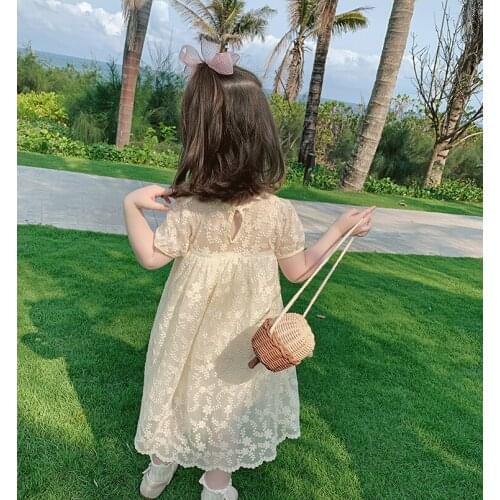 2021 Summer New Arrival Girls Fashion Princess Dress Kids Lace Floral Dresses Girls Dress