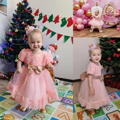 2021 Newborn White 1st Birthday Dress For Baby Girl Clothes Lace Princess Dress Sequin Party And Wedding Dresses Gown 3 12 Month