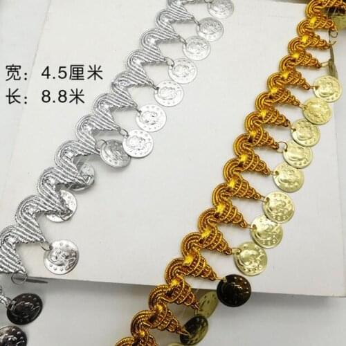 9yards Gold/Silver Braided Ribbon Copper Tassel Pendant Fringe Lace Trim Sewing Garment Curtain Accessories DIY Handmade Decor