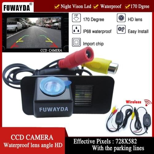 FUWAYDA WIFI CCD Chip Car Rear View Reverse Mirror Image With Guide Line CAMERA for FORD MONDEO/FIESTA/FOCUS/S-Max/CHIA-X/KUGA